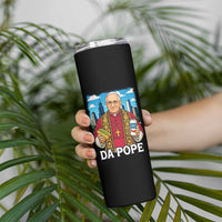 Funny Da Pope Leo XIV Skinny Tumbler 267th Pope Chicago Hot Dog and Beer