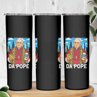 Funny Da Pope Leo XIV Skinny Tumbler 267th Pope Chicago Hot Dog and Beer