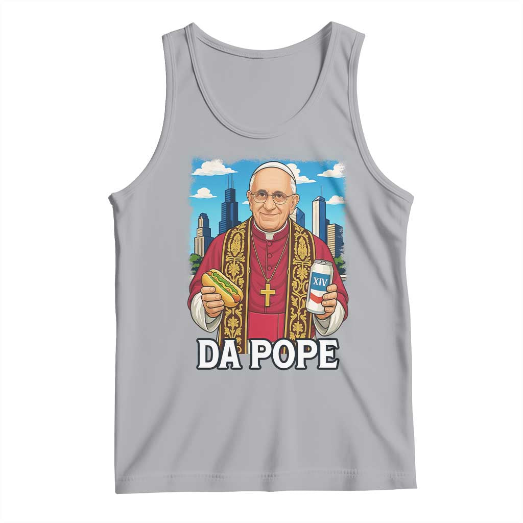Funny Da Pope Leo XIV Tank Top 267th Pope Chicago Hot Dog and Beer