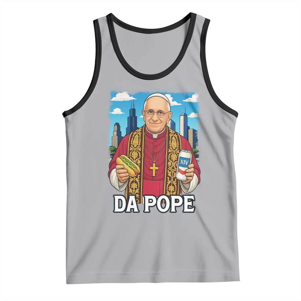 Funny Da Pope Leo XIV Tank Top 267th Pope Chicago Hot Dog and Beer