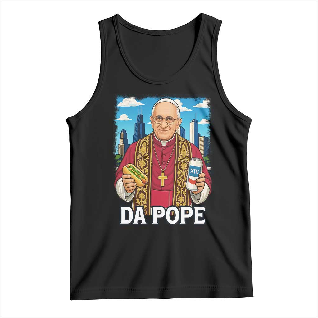 Funny Da Pope Leo XIV Tank Top 267th Pope Chicago Hot Dog and Beer