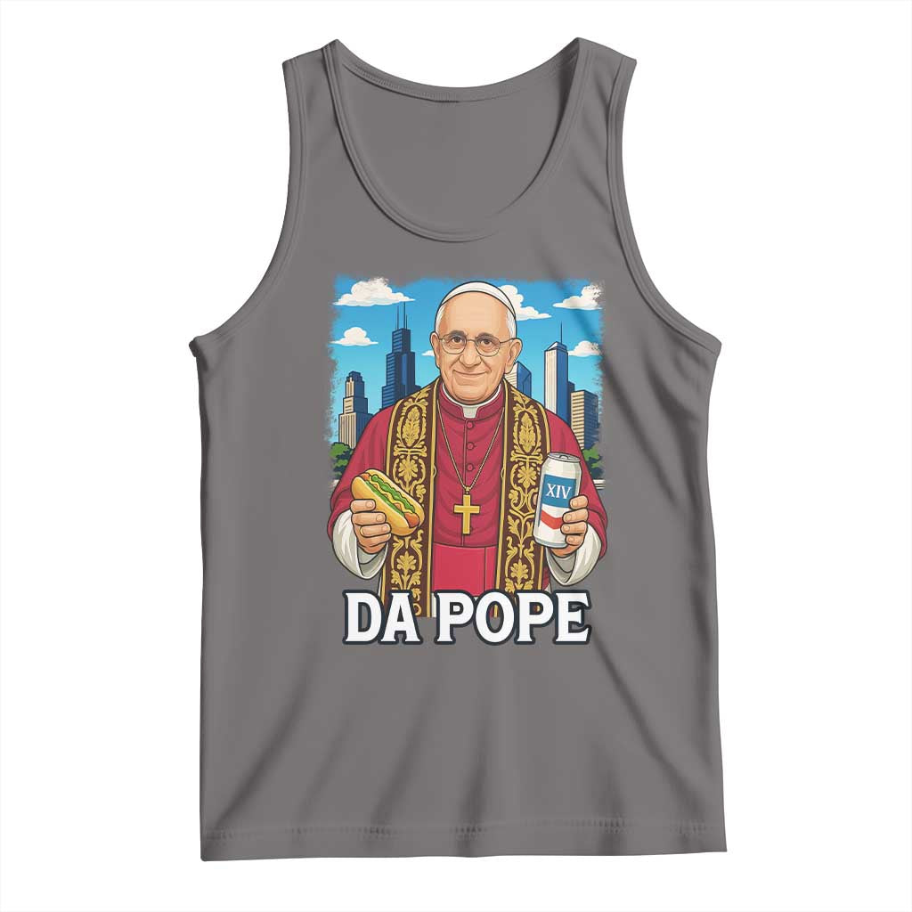 Funny Da Pope Leo XIV Tank Top 267th Pope Chicago Hot Dog and Beer
