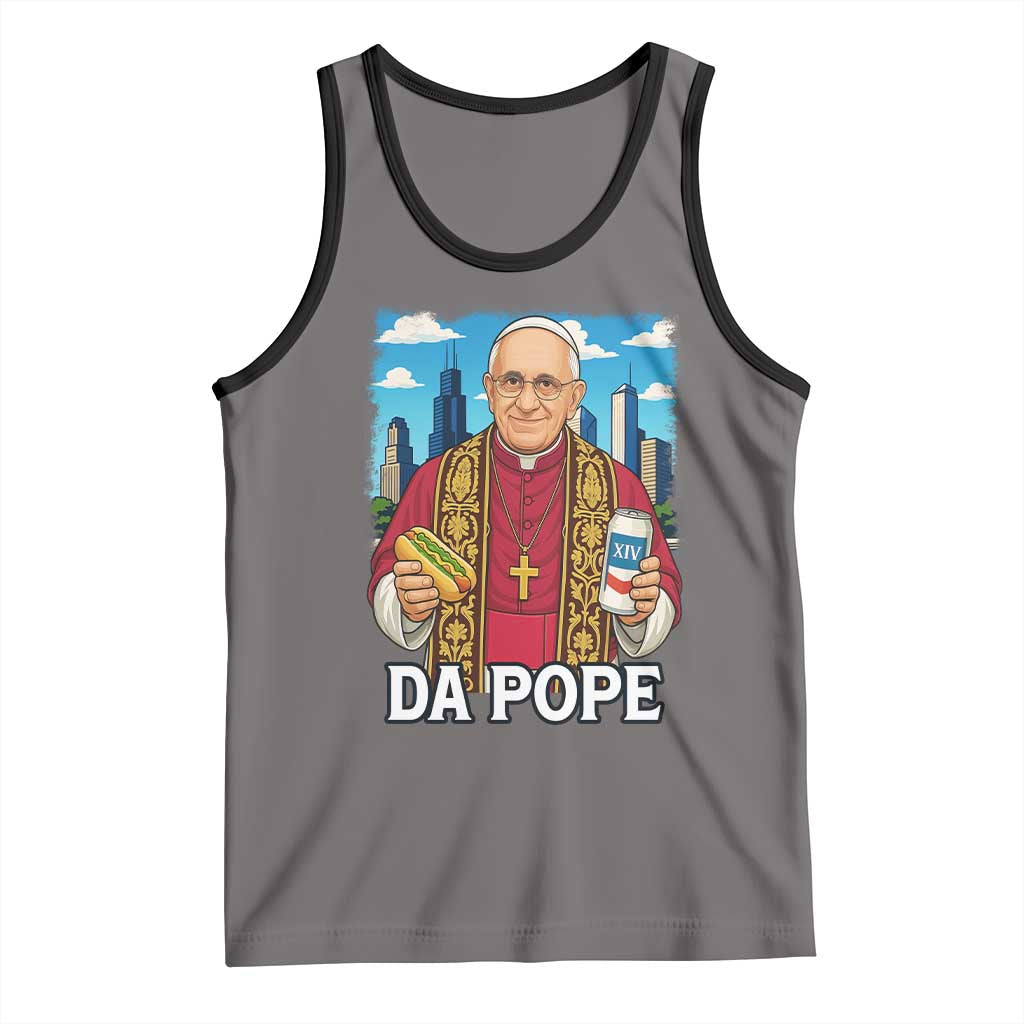 Funny Da Pope Leo XIV Tank Top 267th Pope Chicago Hot Dog and Beer