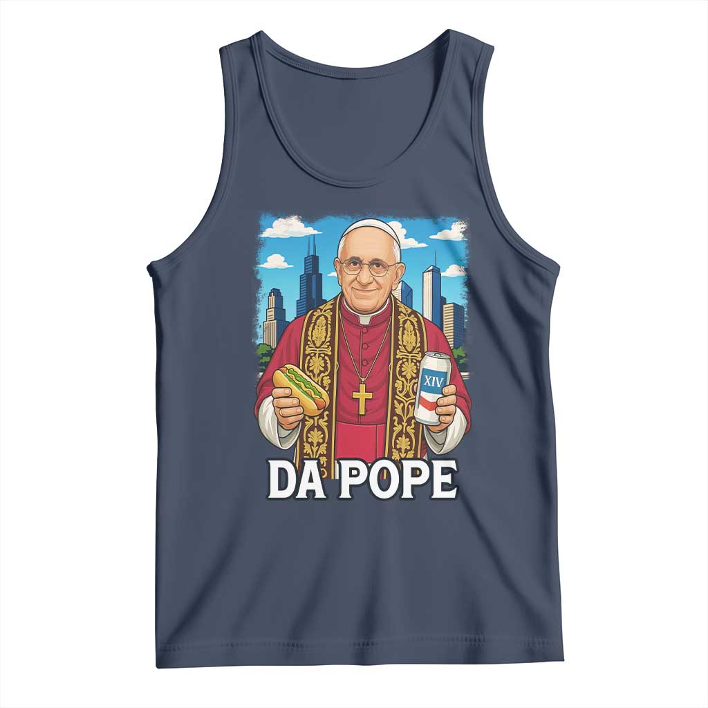 Funny Da Pope Leo XIV Tank Top 267th Pope Chicago Hot Dog and Beer