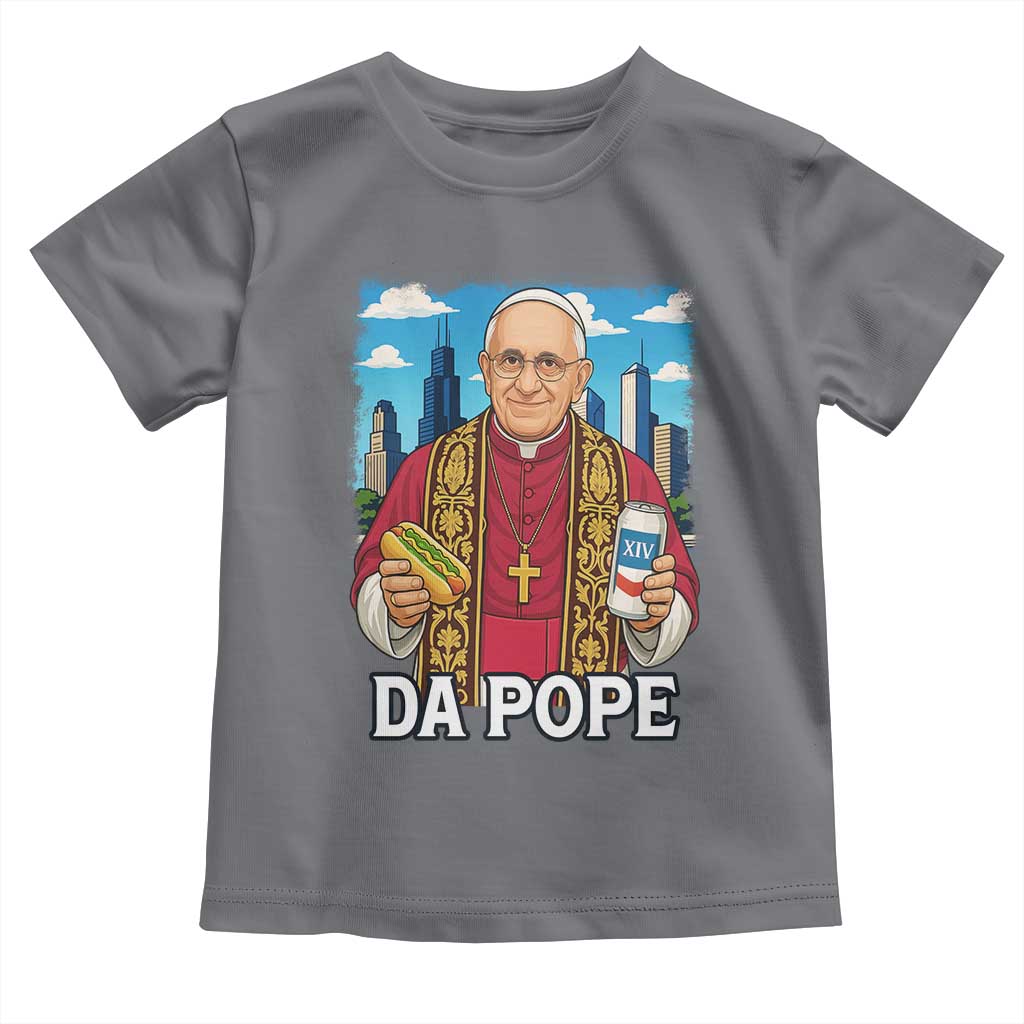 Funny Da Pope Leo XIV Toddler T Shirt 267th Pope Chicago Hot Dog and Beer