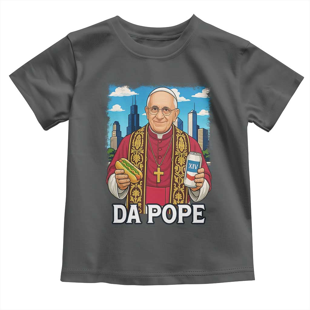 Funny Da Pope Leo XIV Toddler T Shirt 267th Pope Chicago Hot Dog and Beer