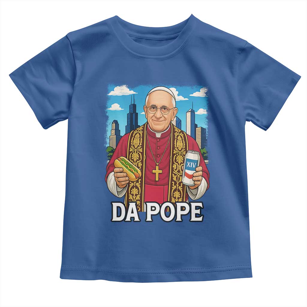 Funny Da Pope Leo XIV Toddler T Shirt 267th Pope Chicago Hot Dog and Beer