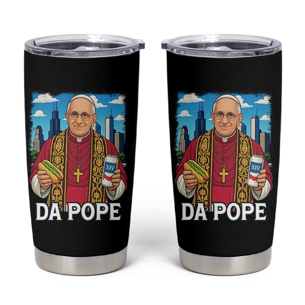 Funny Da Pope Leo XIV Tumbler Cup 267th Pope Chicago Hot Dog and Beer