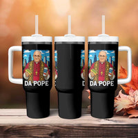 Funny Da Pope Leo XIV Tumbler With Handle 267th Pope Chicago Hot Dog and Beer