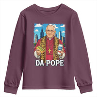 Funny Da Pope Leo XIV Youth Sweatshirt 267th Pope Chicago Hot Dog and Beer