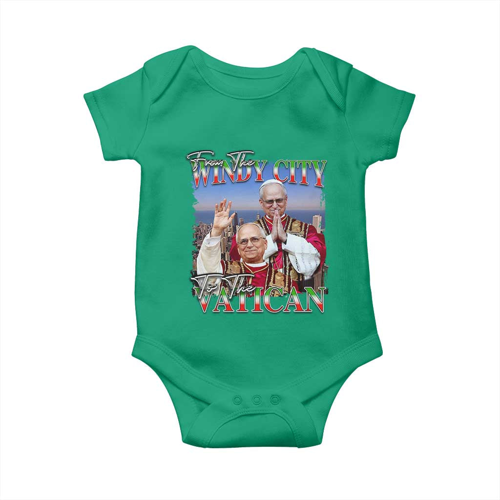 267th Pope Leo XIV Baby Onesie From The Windy City To The Vatican US Chicago Pride