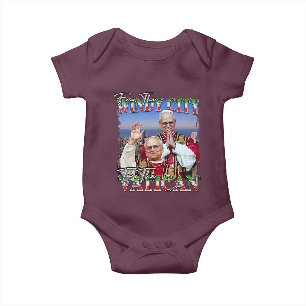267th Pope Leo XIV Baby Onesie From The Windy City To The Vatican US Chicago Pride