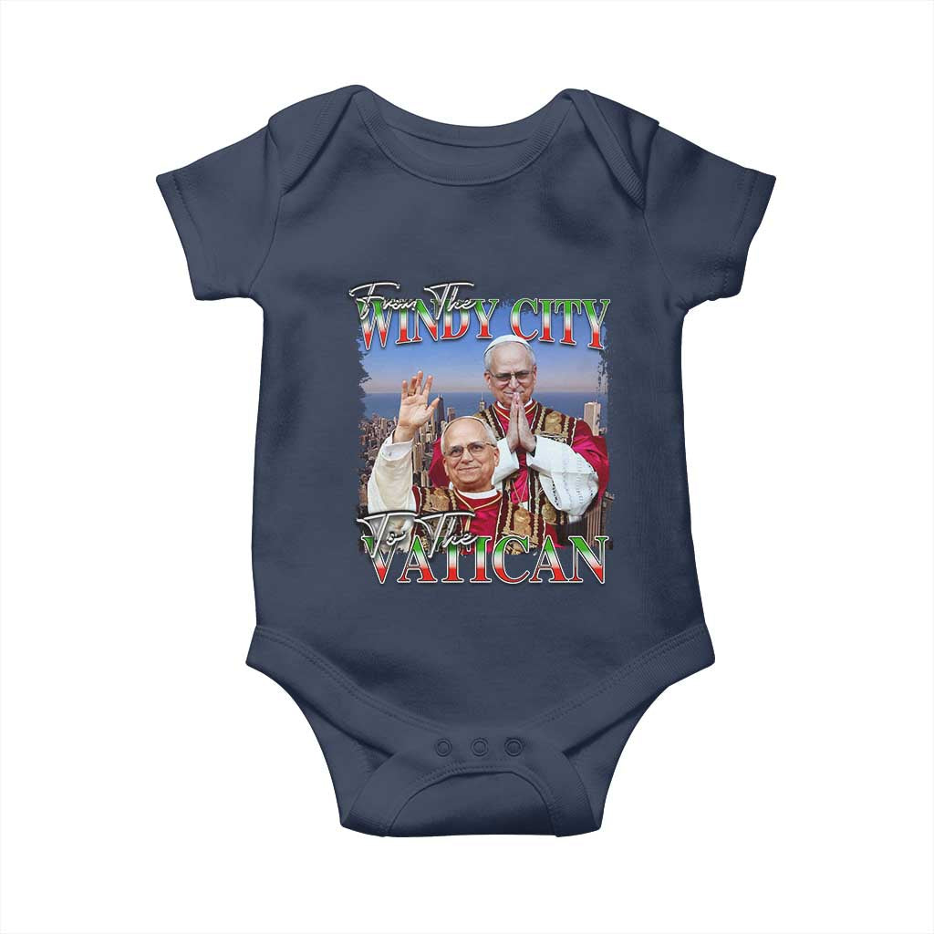 267th Pope Leo XIV Baby Onesie From The Windy City To The Vatican US Chicago Pride
