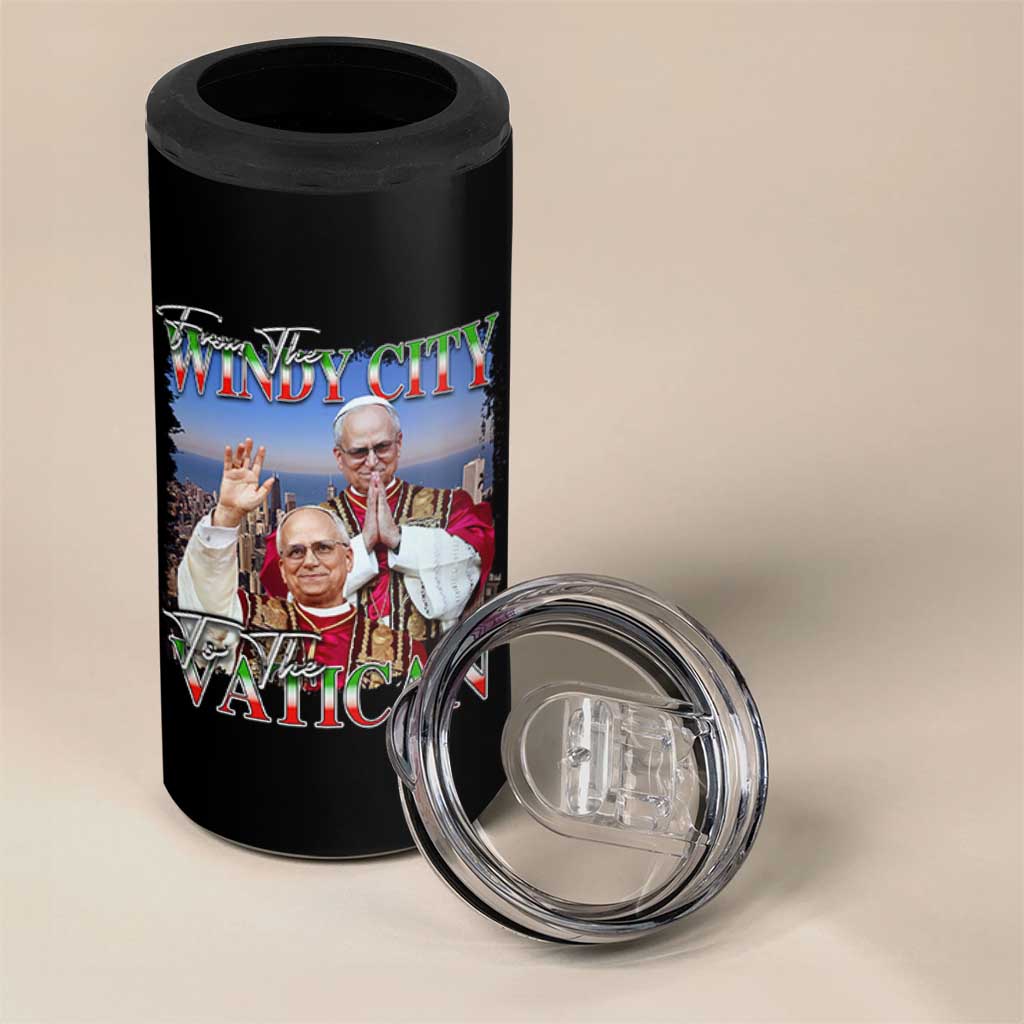 267th Pope Leo XIV 4 in 1 Can Cooler Tumbler From The Windy City To The Vatican US Chicago Pride