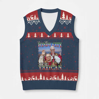 267th Pope Leo XIV V-Neck Knit Sweater Vest From The Windy City To The Vatican US Chicago Pride - Wonder Print Shop