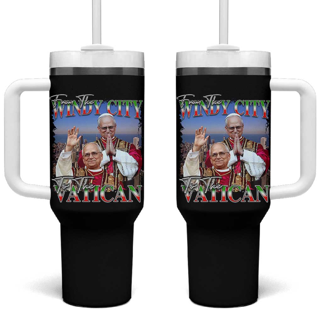 267th Pope Leo XIV Tumbler With Handle From The Windy City To The Vatican US Chicago Pride