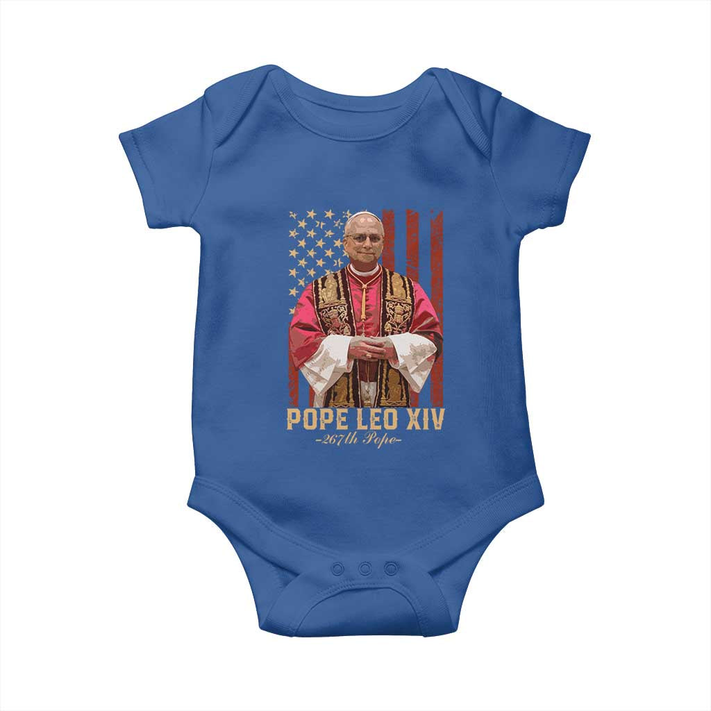 Vintage Pope Leo XIV Baby Onesie 267th Pope American Flag