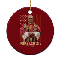 Vintage Pope Leo XIV Ceramic Ornament 267th Pope American Flag - Wonder Print Shop