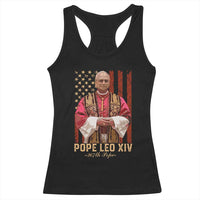 Vintage Pope Leo XIV Racerback Tank Top 267th Pope American Flag