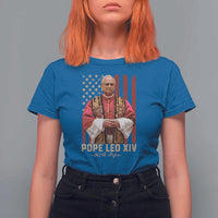 Vintage Pope Leo XIV T Shirt For Women 267th Pope American Flag
