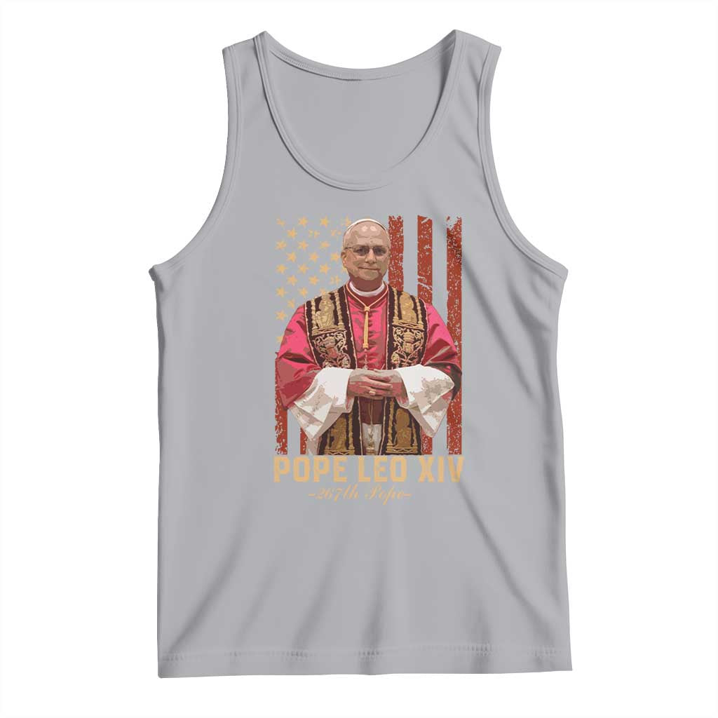 Vintage Pope Leo XIV Tank Top 267th Pope American Flag
