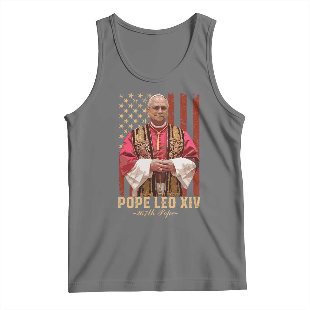 Vintage Pope Leo XIV Tank Top 267th Pope American Flag