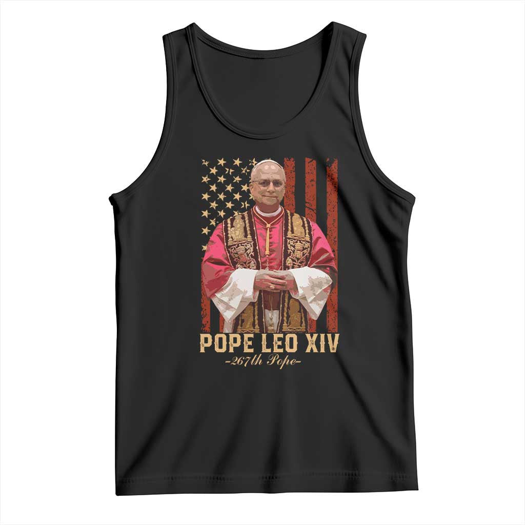Vintage Pope Leo XIV Tank Top 267th Pope American Flag