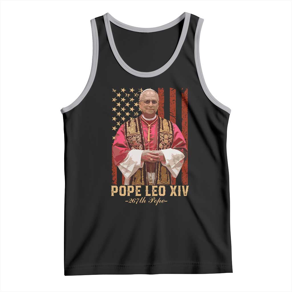 Vintage Pope Leo XIV Tank Top 267th Pope American Flag