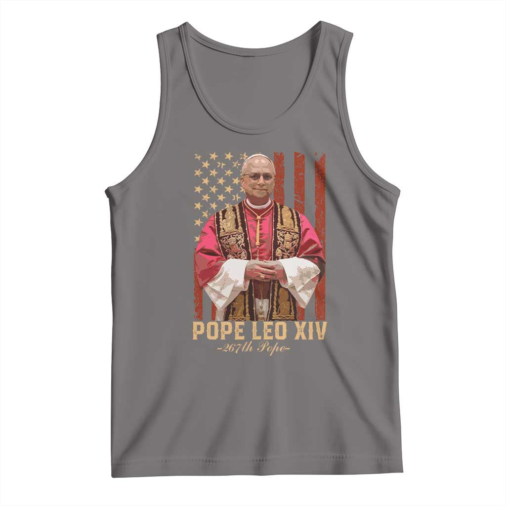 Vintage Pope Leo XIV Tank Top 267th Pope American Flag