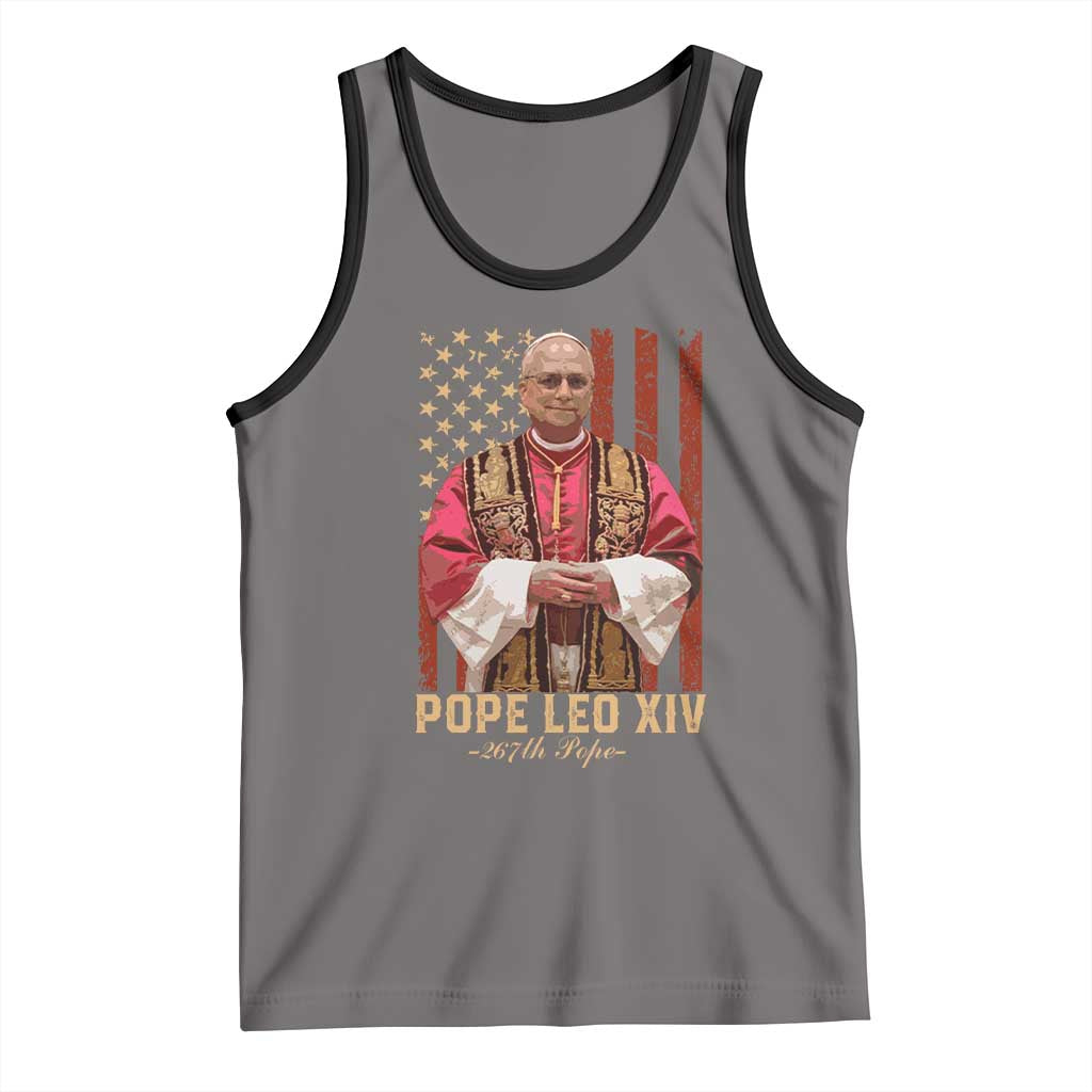 Vintage Pope Leo XIV Tank Top 267th Pope American Flag