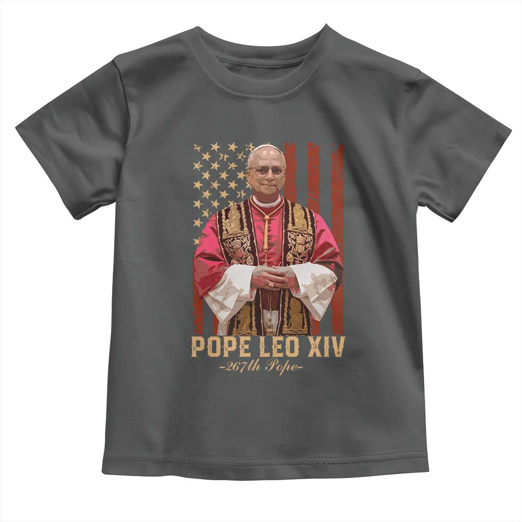 Vintage Pope Leo XIV Toddler T Shirt 267th Pope American Flag