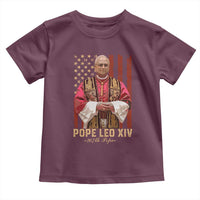 Vintage Pope Leo XIV Toddler T Shirt 267th Pope American Flag