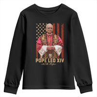 Vintage Pope Leo XIV Youth Sweatshirt 267th Pope American Flag