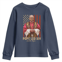 Vintage Pope Leo XIV Youth Sweatshirt 267th Pope American Flag