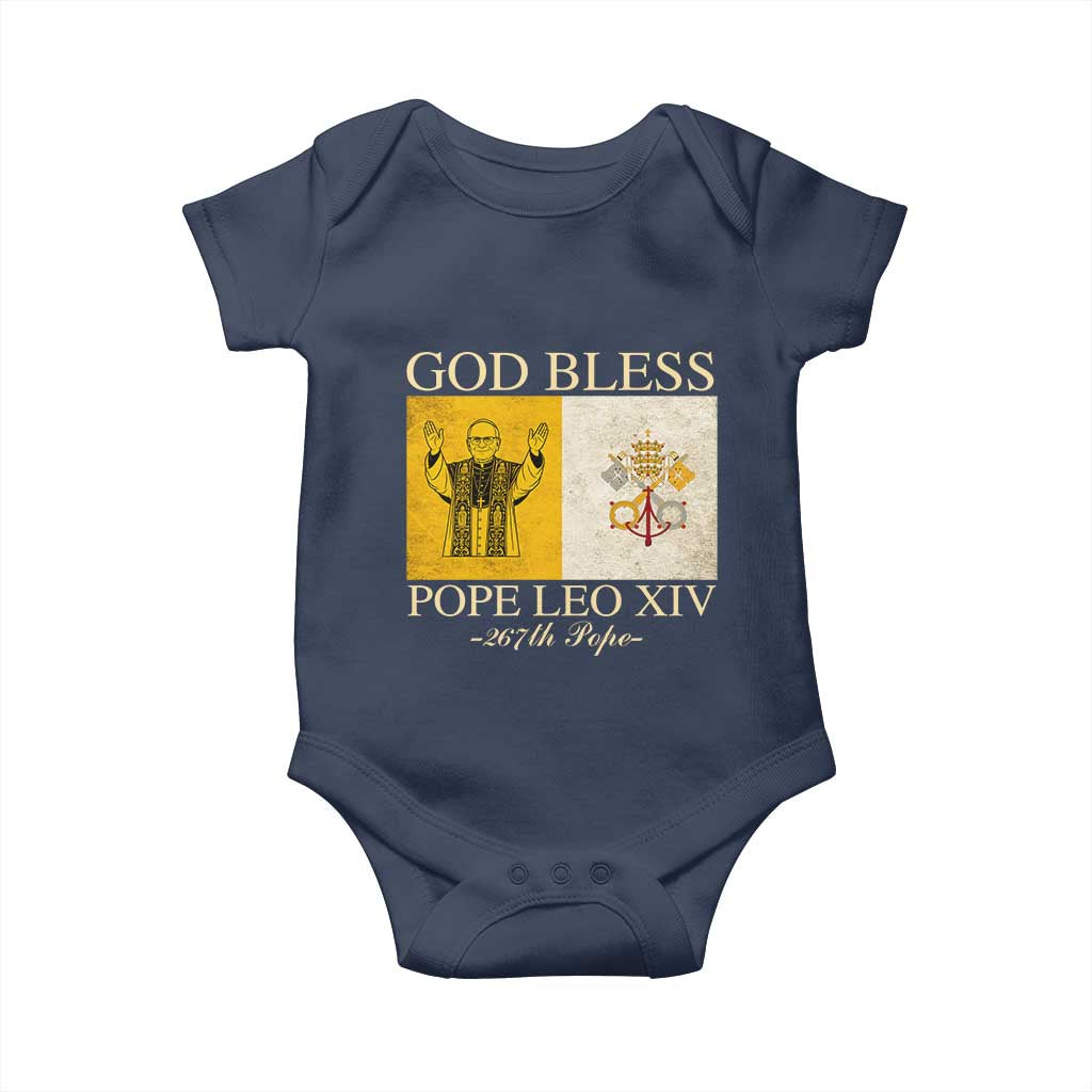 God Bless Pope Leo XIV Baby Onesie 267th Pope Vatican Flag