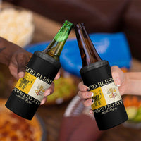 God Bless Pope Leo XIV 4 in 1 Can Cooler Tumbler 267th Pope Vatican Flag