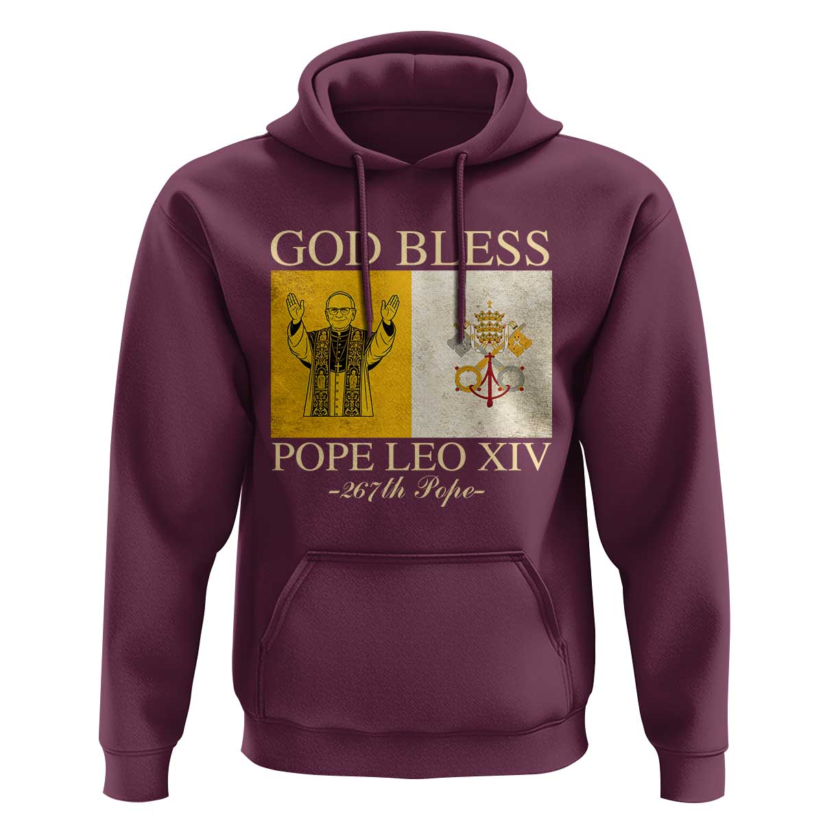 God Bless Pope Leo XIV Hoodie 267th Pope Vatican Flag
