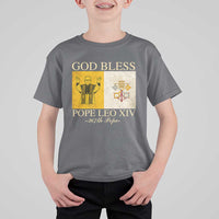 God Bless Pope Leo XIV T Shirt For Kid 267th Pope Vatican Flag