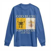 God Bless Pope Leo XIV Long Sleeve Shirt 267th Pope Vatican Flag