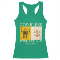 God Bless Pope Leo XIV Racerback Tank Top 267th Pope Vatican Flag