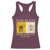 God Bless Pope Leo XIV Racerback Tank Top 267th Pope Vatican Flag