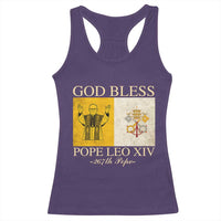 God Bless Pope Leo XIV Racerback Tank Top 267th Pope Vatican Flag