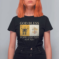 God Bless Pope Leo XIV T Shirt For Women 267th Pope Vatican Flag