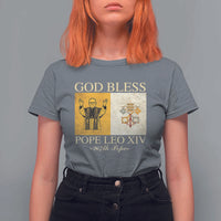 God Bless Pope Leo XIV T Shirt For Women 267th Pope Vatican Flag