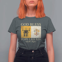 God Bless Pope Leo XIV T Shirt For Women 267th Pope Vatican Flag