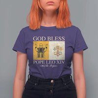 God Bless Pope Leo XIV T Shirt For Women 267th Pope Vatican Flag