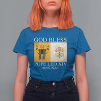 God Bless Pope Leo XIV T Shirt For Women 267th Pope Vatican Flag
