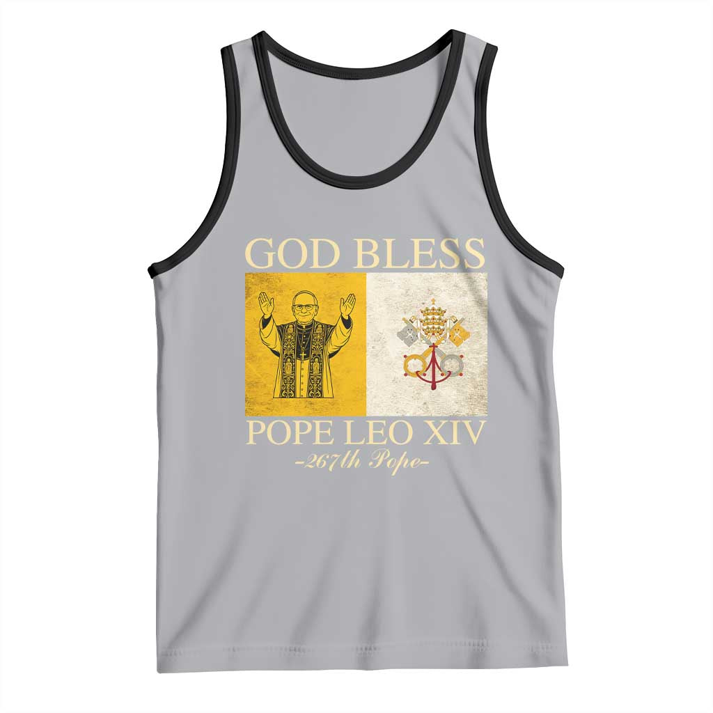 God Bless Pope Leo XIV Tank Top 267th Pope Vatican Flag