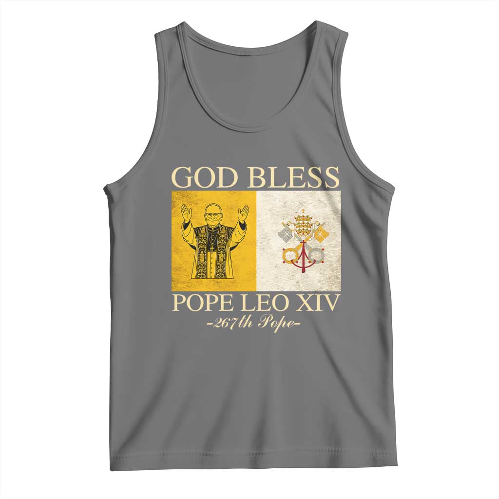God Bless Pope Leo XIV Tank Top 267th Pope Vatican Flag