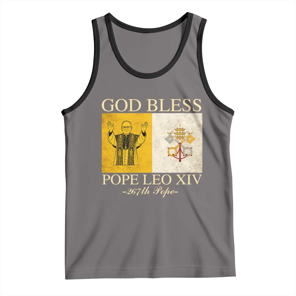 God Bless Pope Leo XIV Tank Top 267th Pope Vatican Flag
